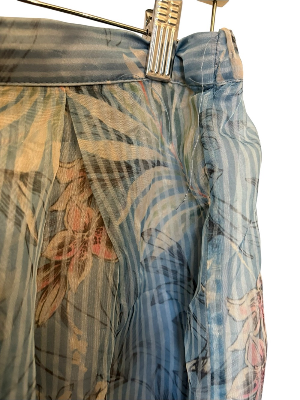 Zara Blue Floral A-Line Skirt - Picture 3 of 4